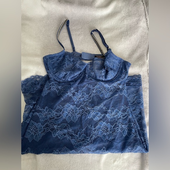 Beautiful rhinestone strap chemise sz L - Picture 9 of 13